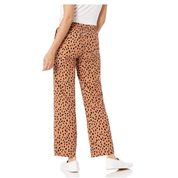 Women's Linen Blend Drawstring Wide Leg Pant - Picture 2 of 5